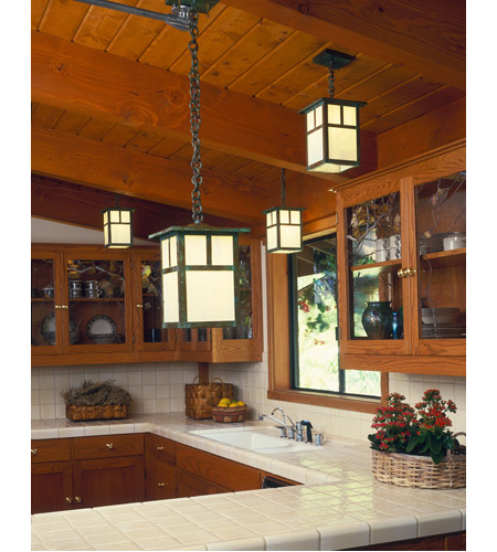 Arroyo Craftsman MH-7TF-BZ Mission 1 Light 7 inch Bronze Pendant Ceiling Light in Frosted, T-Bar Overlay MH-7TWO-VP-env.jpg