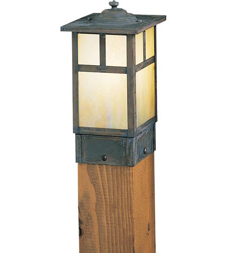 Arroyo Craftsman MPC-5TF-BK Mission 60 watt Satin Black Outdoor Landscape in Frosted, T-Bar Overlay, T-Bar Overlay