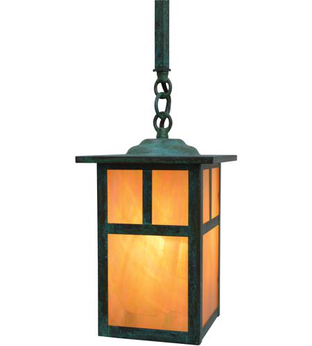 Arroyo Craftsman MSH-6EF-VP Mission 1 Light 6 inch Verdigris Patina Pendant Ceiling Light in Frosted photo