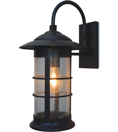 Arroyo Craftsman NB-14LM-P Newport 1 Light 27 inch Pewter Outdoor Wall Mount in Amber Mica