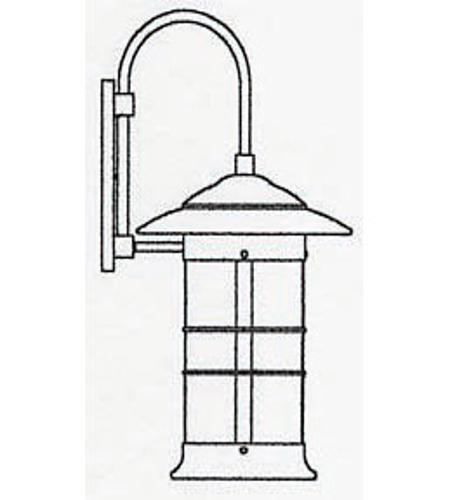 Arroyo Craftsman NB-14LF-P Newport 1 Light 27 inch Pewter Outdoor Wall Mount in Frosted NB-14L_line.jpg