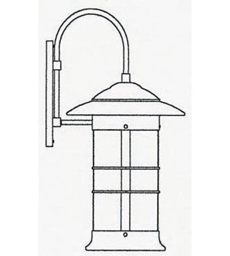 Arroyo Craftsman NB-19LF-P Newport 1 Light 35 inch Pewter Outdoor Wall Mount in Frosted photo
