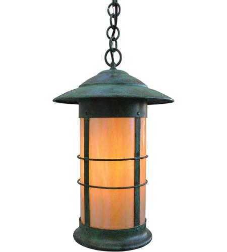 Arroyo Craftsman NH-14LM-AB Newport 1 Light 14 inch Antique Brass Pendant Ceiling Light in Amber Mica