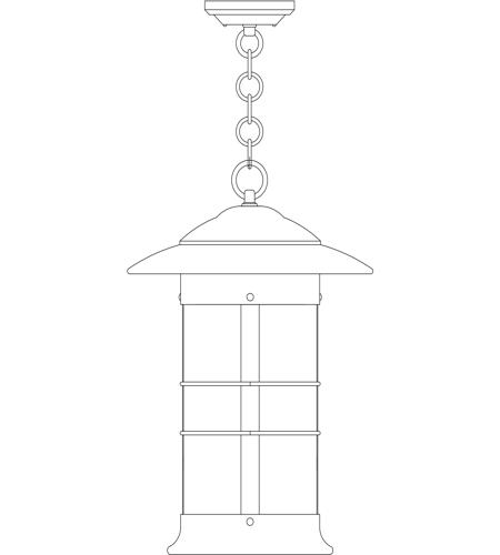 Arroyo Craftsman NH-14LGW-P Newport 1 Light 14 inch Pewter Pendant Ceiling Light in Gold White Iridescent NH-14L_line.jpg
