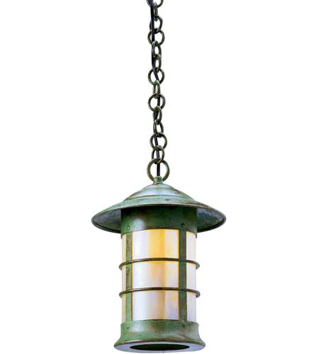 Arroyo Craftsman NH-9F-VP Newport 1 Light 9 inch Verdigris Patina Pendant Ceiling Light in Frosted