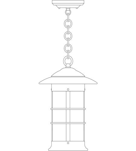 Arroyo Craftsman NH-9LCS-AB Newport 1 Light 9 inch Antique Brass Pendant Ceiling Light in Clear Seedy