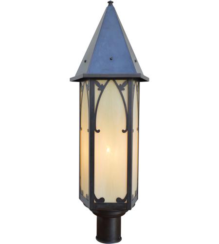 Arroyo Craftsman SGP-10CS-P Saint George 1 Light 24 inch Pewter Post Mount in Clear Seedy photo