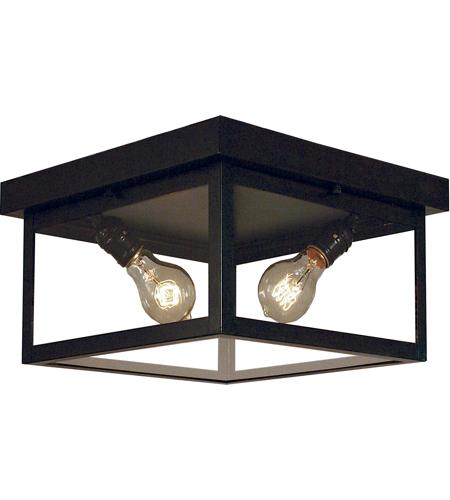 Arroyo Craftsman VICM-12GW-RC Vintage 2 Light 12 inch Raw Copper Flush Mount Ceiling Light in Gold White Iridescent