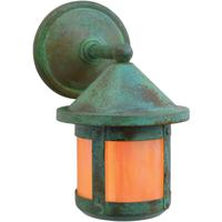 Arroyo Craftsman BB-6SWM-AC Berkeley 1 Light 10 inch Antique Copper Outdoor Wall Mount in Amber Mica photo thumbnail