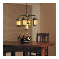 Arroyo Craftsman BCH-6/4-1M-RC Berkeley 5 Light 23 inch Raw Copper Dining Chandelier Ceiling Light in Amber Mica photo thumbnail