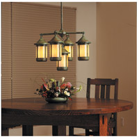 Arroyo Craftsman BCH-6/4-1F-MB Berkeley 5 Light 23 inch Mission Brown Dining Chandelier Ceiling Light in Frosted BCH-6_4-1GW-VP-env.jpg thumb
