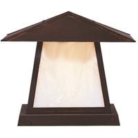 Arroyo Craftsman CC-12HWO-MB Carmel 1 Light 10 inch Mission Brown Column Mount in White Opalescent photo thumbnail