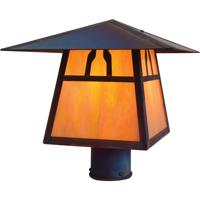 Arroyo Craftsman CP-12EGW-RC Carmel 1 Light 9 inch Raw Copper Post Mount in Gold White Iridescent photo thumbnail