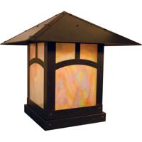 Arroyo Craftsman EC-16AWO-RB Evergreen 1 Light 16 inch Rustic Brown Column Mount in White Opalescent photo thumbnail