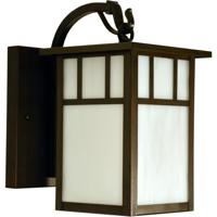 Arroyo Craftsman HB-4LEAM-RB Huntington 1 Light 9 inch Rustic Brown Outdoor Wall Mount in Almond Mica thumb