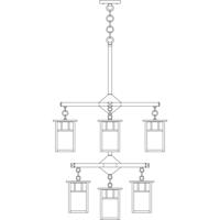 Arroyo Craftsman HCH-4L/4/4-1DTF-BK Huntington 9 Light 24 inch Satin Black Foyer Chandelier Ceiling Light in Frosted, Double T-Bar Overlay, Double T-Bar Overlay thumb