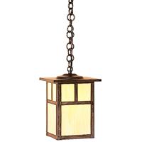 Arroyo Craftsman MH-7TAM-AC Mission 1 Light 7 inch Antique Copper Pendant Ceiling Light in Almond Mica, T-Bar Overlay photo thumbnail