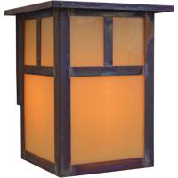 Arroyo Craftsman MW-6EWO-RB Mission 1 Light 7 inch Rustic Brown Outdoor Wall Mount in White Opalescent thumb
