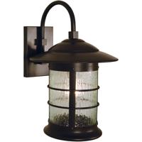 Arroyo Craftsman NB-9M-RB Newport 1 Light 14 inch Rustic Brown Outdoor Wall Mount in Amber Mica photo thumbnail