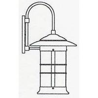 Arroyo Craftsman NB-14LWO-P Newport 1 Light 27 inch Pewter Outdoor Wall Mount in White Opalescent NB-14L_line.jpg thumb