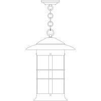 Arroyo Craftsman NH-14LAM-MB Newport 1 Light 14 inch Mission Brown Pendant Ceiling Light in Almond Mica NH-14L_line.jpg thumb