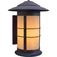 Arroyo Craftsman NS-14LCS-RB Newport 1 Light 18 inch Rustic Brown Outdoor Wall Mount in Clear Seedy photo thumbnail