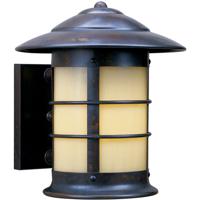 Arroyo Craftsman NS-14M-P Newport 1 Light 15 inch Pewter Outdoor Wall Mount in Amber Mica thumb