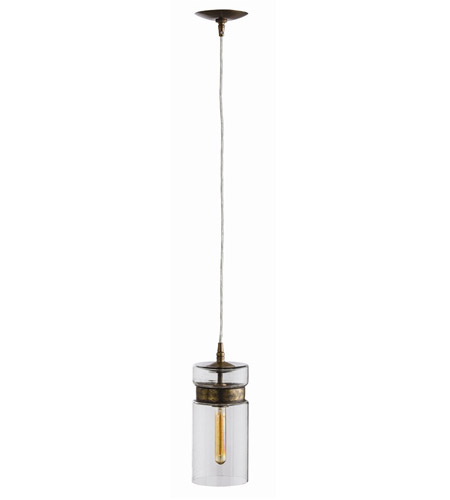 Arteriors 44073 Garrison 1 Light 6 Inch Antique Brass Pendant Ceiling Light Cylindrical