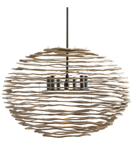 Arteriors 45100 Rook 6 Light 35 Inch Natural And Blackened Iron Pendant Ceiling Large - Large Natural Ceiling Light