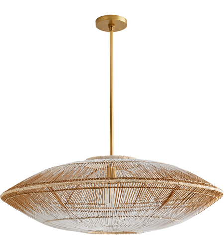 Arteriors 45625 Hadya 1 Light 32 inch White Ombre and Antique Brass Pendant Ceiling Light
