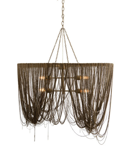 Arteriors 46643 Layla 4 Light 36 inch Antique Brass and Nickel Pendant Ceiling Light photo