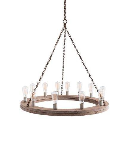 Arteriors 84171 Geoffrey 12 Light 36 inch Natural and Rust Chandelier Ceiling Light, Small