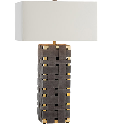 Arteriors DS12010-111 Elis 32 inch 150 watt Moss Grey/Polished Brass Table Lamp Portable Light, Rectangle
