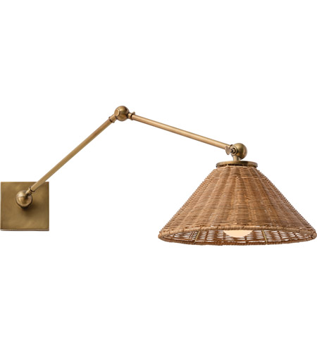Arteriors DS49016 Padma 1 Light 12 inch Antique Brass/Natural Rattan Sconce Wall Light, Round  photo