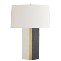 Arteriors 49692-797 Fallan 29 inch 150.00 watt White and Charcoal with Antique Brass Table Lamp Portable Light 49692-797.d2.jpg thumb