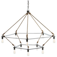 Arteriors 84176 McIntyre 10 Light 56 inch Natural Iron/Jute Wrapped Cord Chandelier Ceiling Light, Two Tiered photo thumbnail