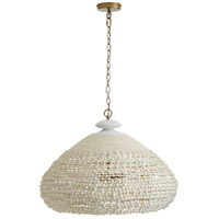 Arteriors 85022 Lilo 3 Light 29 inch White and Antique Brass Chandelier Ceiling Light photo thumbnail