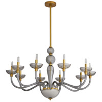 Arteriors 89479 Gustavo 10 Light 36 inch Smoke and Antique Brass Chandelier Ceiling Light photo thumbnail