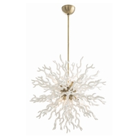Arteriors 89992 Diallo 8 Light 30 inch White Lacquer and Brushed Brass Chandelier Ceiling Light, Large photo thumbnail