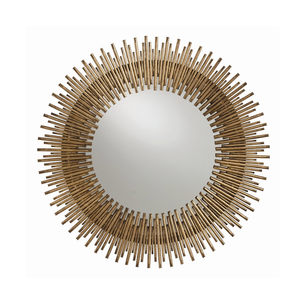 Prescott Round Wall Mirror - Antiqued Gold Leaf - Arteriors | Dressing Mirror, Vanity Mirror - Functional, Aesthetic