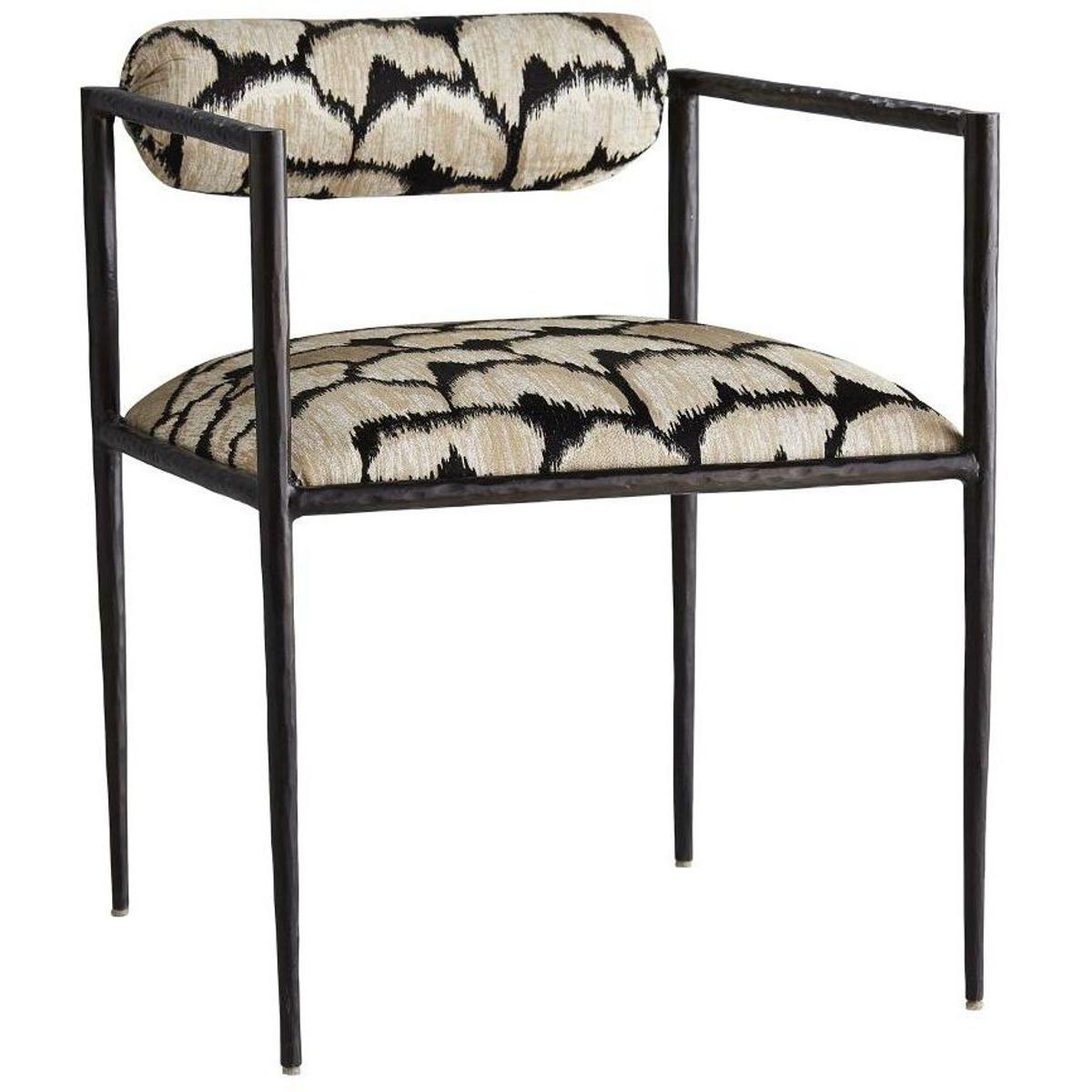Barbana Beige Upholstered Arm Dining Chair