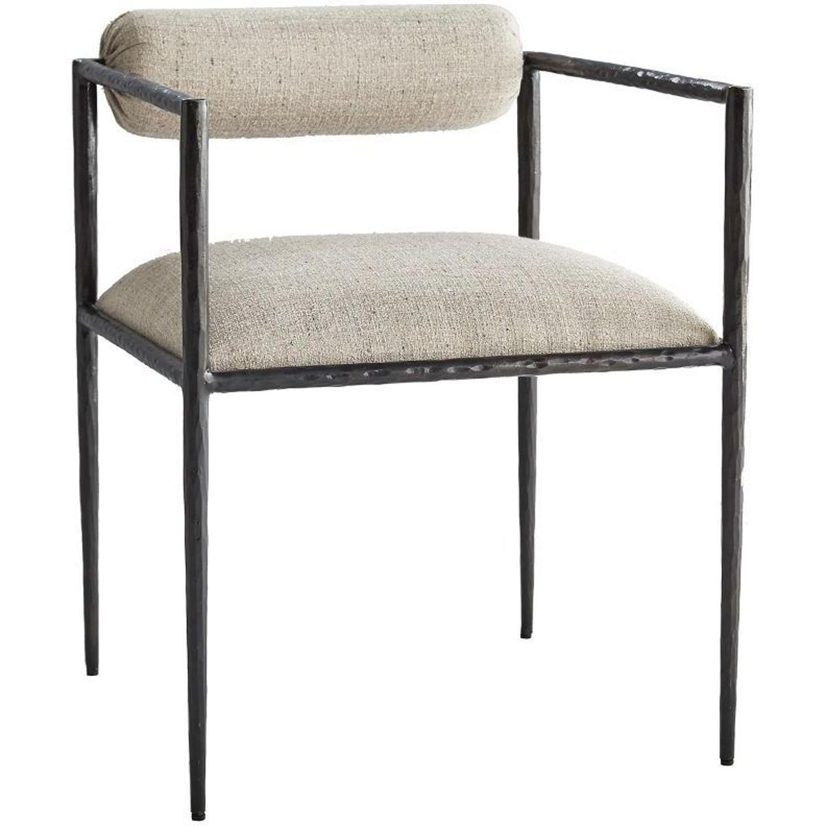 Barbana Beige Upholstered Arm Dining Chair