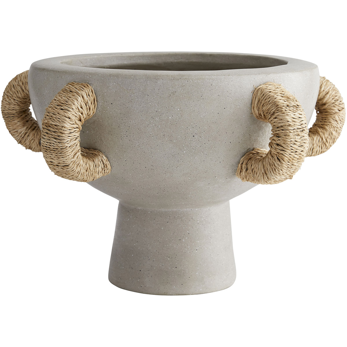 Clyde Coastal Beach Abaca-Wrapped Gray Terracotta Centerpiece