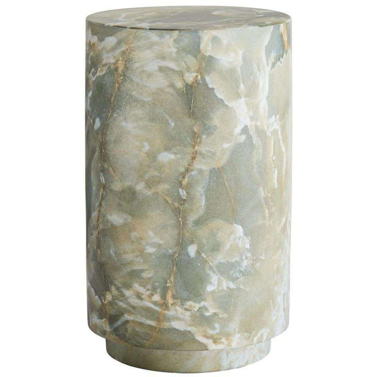 Herbie Global Bazaar Jade Faux Marble Round Drum Accent Table