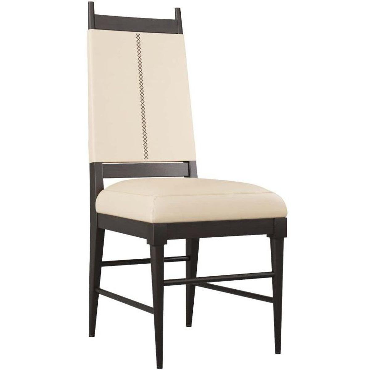Keegan Beech Wood Beige Leather Armless Dining Chair