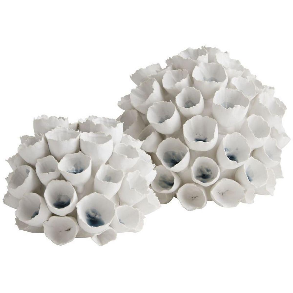 Dakota White Pale Cornflower Vase Set of 2