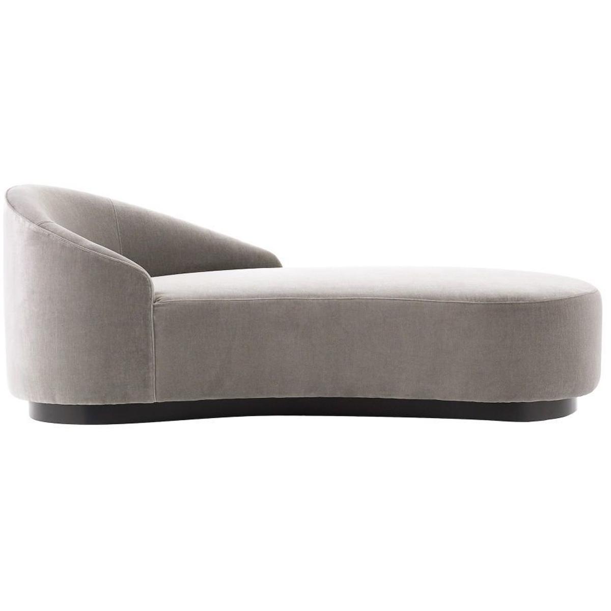Turner Sharkskin Grey Ash Velvet Upholstered Chaise