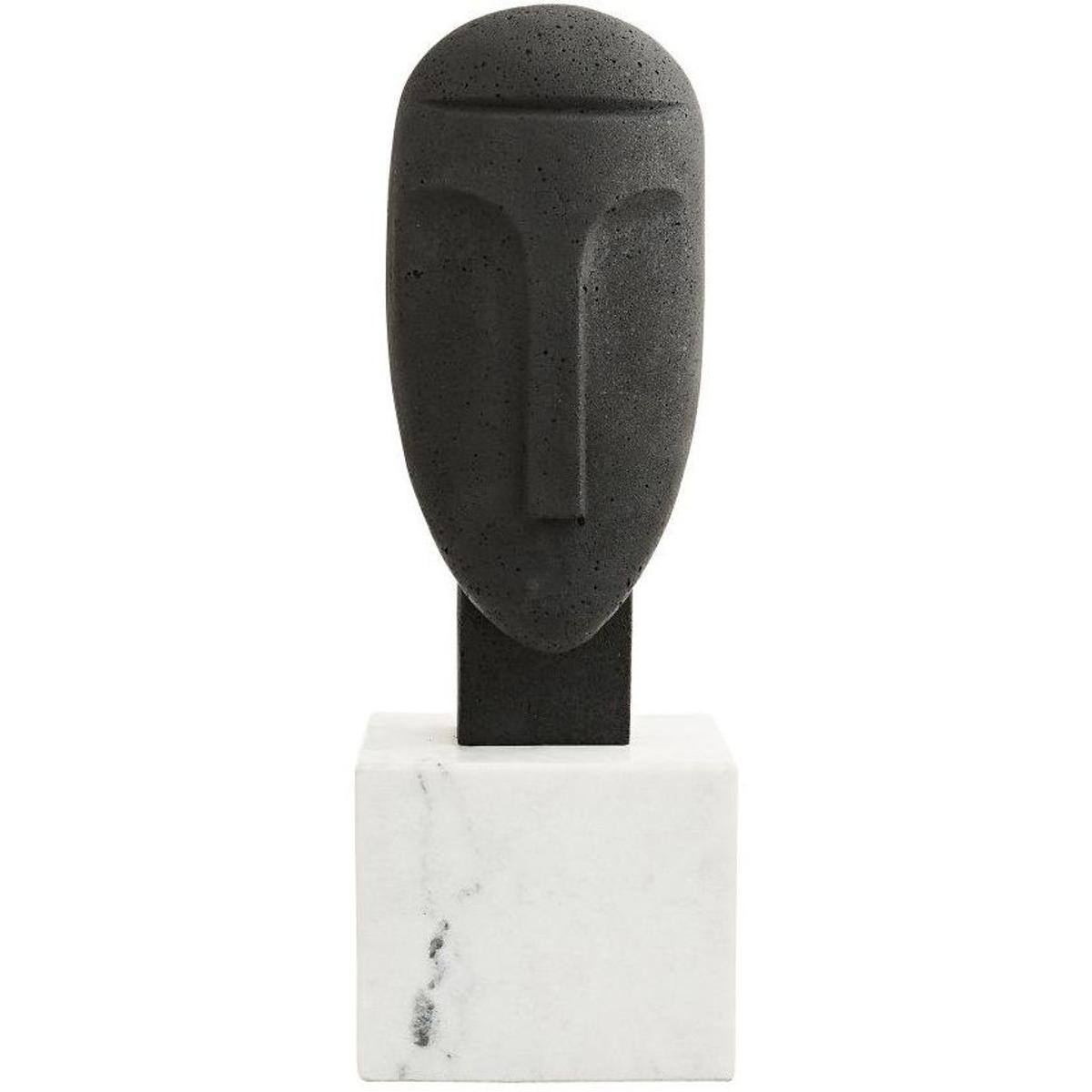Isa Industrial Loft Black Ricestone White Marble Bust Sculpture