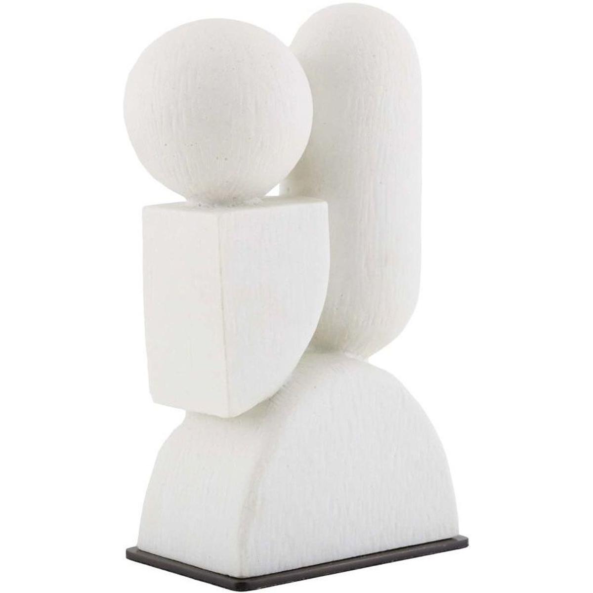 Poza Modern Classic White Riverstone Black Steel Base Sculpture