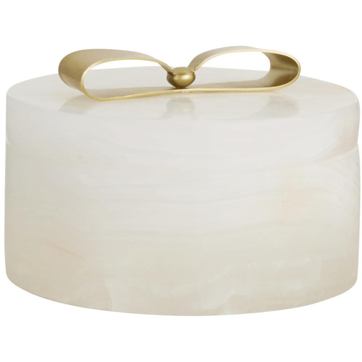 Arteriors ARC04 Monet White Onyx and Antique Brass Container, Small